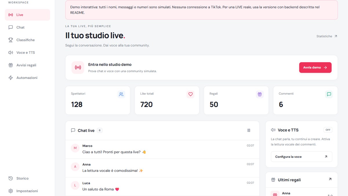 Anteprima di TikTok Chat